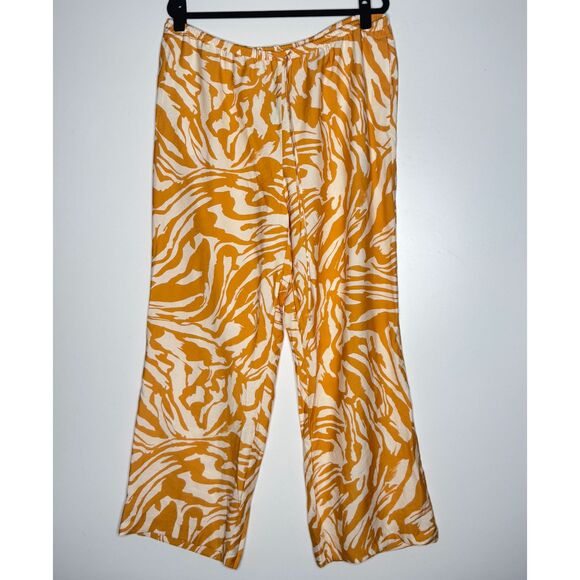 NEW H&M Wide Leg Elastic High Waist Satin Pull On Drawstring Pant Womens Size XL - Picture 8 of 8